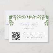 Blue Hydrangea Leaf QR Code Kalligrafie Antwort (Vorderseite)