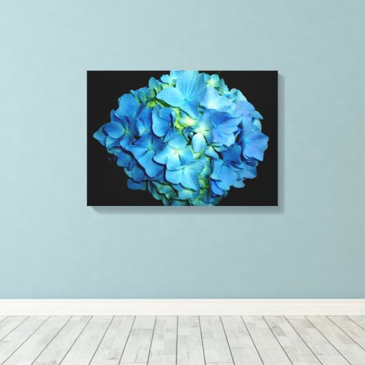 Blue Hydrangea Leinwanddruck (Insitu (Holzboden))