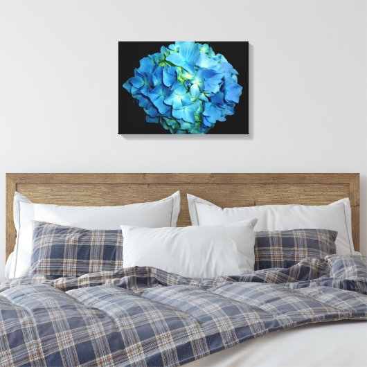 Blue Hydrangea Leinwanddruck (Insitu (Schlafzimmer))