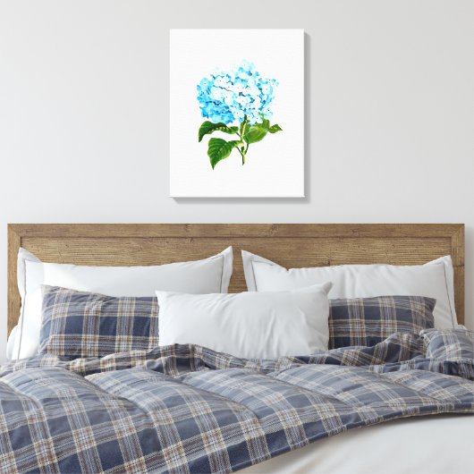 Blue Hydrangea Leinwanddruck (Insitu (Schlafzimmer))