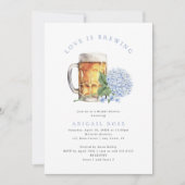 Blue Hydrangea Liebe ist Brautparty brauen Einladung (Vorderseite)