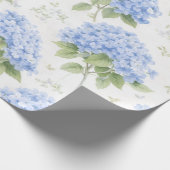 Blue Hydrangea Luxe Floral Wrapping Paper Geschenkpapier (Ecke)