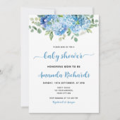 Blue Hydrangea Mama als Baby Dusche Einladung (Vorderseite)
