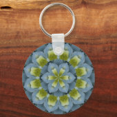 Blue Hydrangea Mandala Image 2 Schlüsselanhänger (Vorderseite)