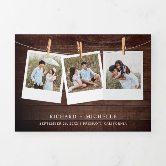 Blue Hydrangea Mason Jar String Lights Wedding Dreifach Gefaltete Einladung (Cover)