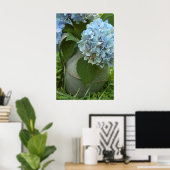 Blue Hydrangea mit Pitcher Poster (Heimbüro)