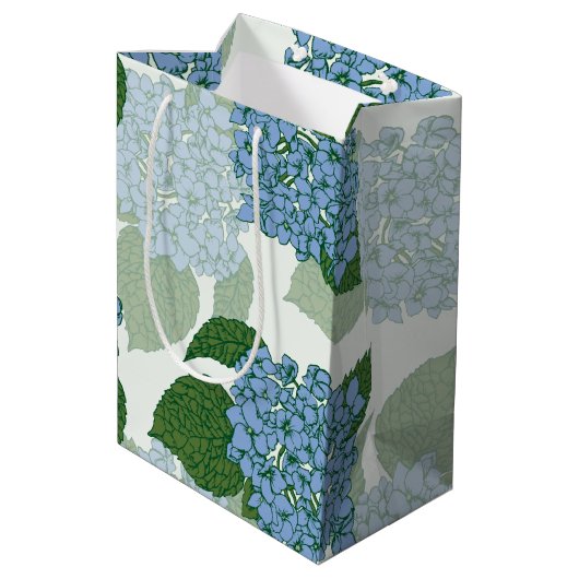 Blue Hydrangea Mittlere Geschenktüte (Rückseite Schrägansicht)