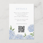 Blue Hydrangea Moderne Details mit QR-Code, Small Begleitkarte (Vorderseite)