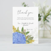 Blue Hydrangea Moderne Kunstfloral Dankeskarte (Stehend Vorderseite)