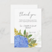 Blue Hydrangea Moderne Kunstfloral Dankeskarte (Vorne/Hinten)