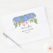 Blue Hydrangea Modernes Brautparty Napkin Quadratischer Aufkleber (Umschlag)