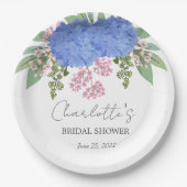Blue Hydrangea Modernes Brautparty Pappteller (Vorderseite)