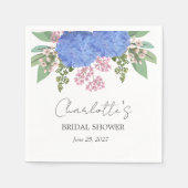 Blue Hydrangea Modernes Brautparty Serviette (Vorderseite)