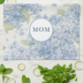 Blue Hydrangea MOM Tea Towel Coastal Gift Geschirrtuch (Gefaltet)