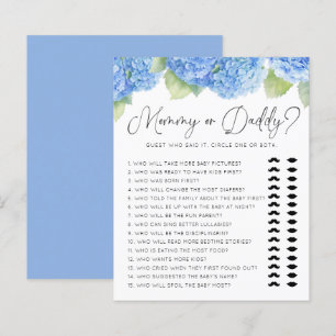 Blue Hydrangea Mommy oder Daddy Baby Shower Games
