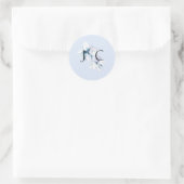Blue Hydrangea Monogram Wedding Sticker (Tasche)