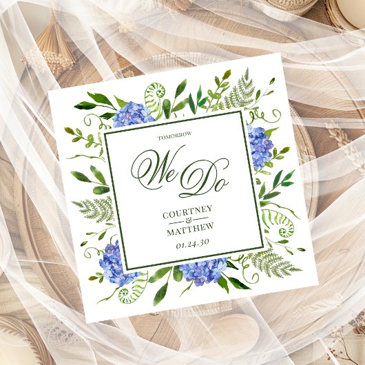 Blue Hydrangea Morgen machen wir Cocktail Serviette