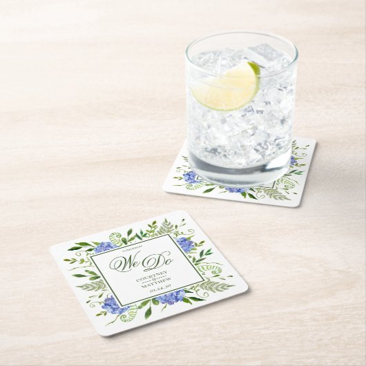 Blue Hydrangea Morgen machen wir Rechteckiger Pappuntersetzer (Vor Ort)