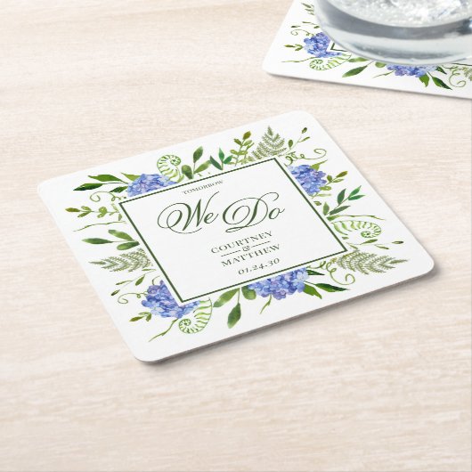 Blue Hydrangea Morgen machen wir Rechteckiger Pappuntersetzer (angewinkelt)