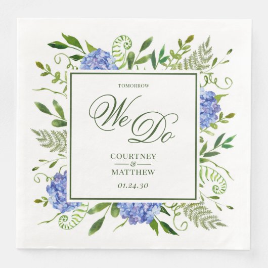 Blue Hydrangea Morgen machen wir Serviette (Vorderseite)