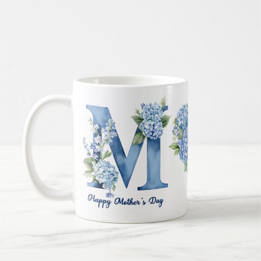 Blue Hydrangea Mothers Day Coffee Mug Kaffeetasse (Links)