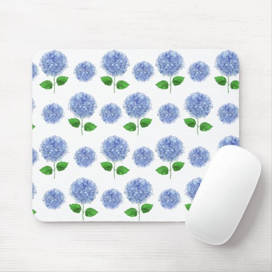 Blue Hydrangea Mouse Pad Mousepad (Mit Mouse)