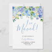 Blue Hydrangea Moving Announcement Cards Ankündigung (Vorderseite)
