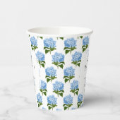 Blue Hydrangea Muster Oh Baby Boy Dusche Pappbecher (Links)