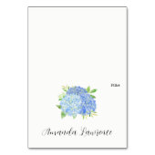 Blue Hydrangea Name Meal Option Platzkarten Tischnummer (Vorderseite)