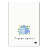 Blue Hydrangea Name Seafood Meet Option Platzkarte Tischnummer (Vorderseite)
