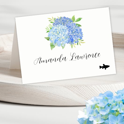 Blue Hydrangea Name Seafood Meet Option Platzkarte Tischnummer