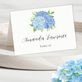 Blue Hydrangea Name & Tischnummer Platzkarte