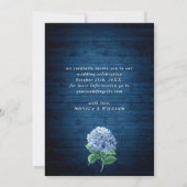 Blue Hydrangea Navy Wood Lantern Foto Hochzeit Save The Date (Rückseite)