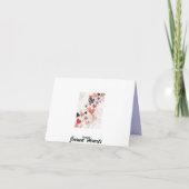 Blue Hydrangea Note Card Dankeskarte (Rückseite)