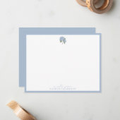Blue Hydrangea Note Card Mitteilungskarte (Vorderseite/Rückseite Beispiel)