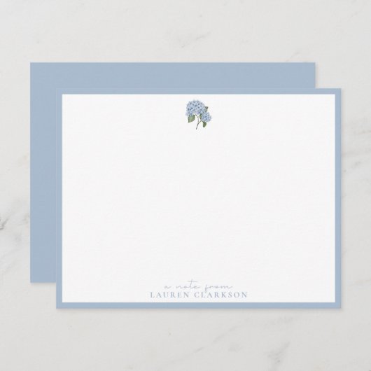 Blue Hydrangea Note Card Mitteilungskarte (Vorne/Hinten)