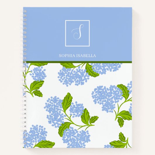 Blue Hydrangea-Notebook Notizblock (Vorderseite)