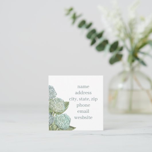 Blue Hydrangea-Notebook Quadratische Visitenkarte (Stehend Vorderseite)