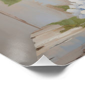 Blue Hydrangea Ölgemälde Kunst Poster (Ecke)