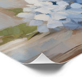 Blue Hydrangea Ölgemälde Kunst Poster (Ecke)