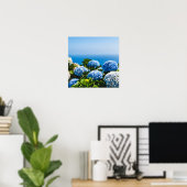 Blue Hydrangea on Gradient ocean Jigsaw Puzzle Poster (Heimbüro)