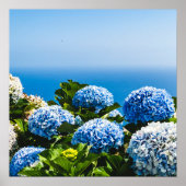 Blue Hydrangea on Gradient ocean Jigsaw Puzzle Poster (Vorne)