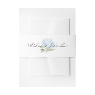 Blue Hydrangea Paare Name und Hochzeitstag Einladungsbanderole