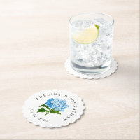 Blue Hydrangea Paare Name und Hochzeitstag