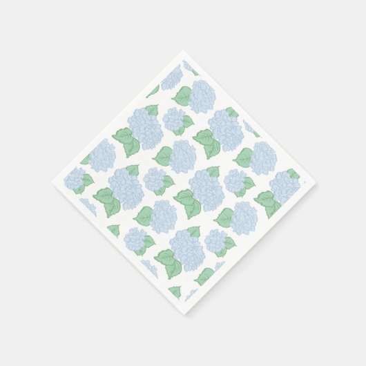Blue Hydrangea Paper Napkins Serviette (Ecke)