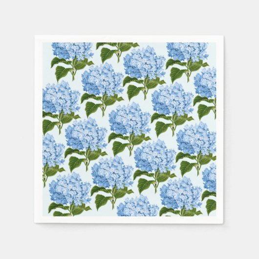 Blue Hydrangea Paper Napkins Serviette (Vorderseite)