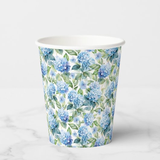 Blue Hydrangea Pappbecher (Rückseite)