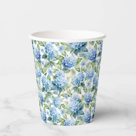 Blue Hydrangea Pappbecher (Vorderseite)