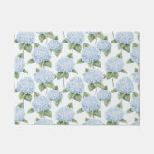 Blue Hydrangea Pattern Watercolor Floral Botanical Fußmatte (Vorderseite)