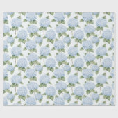 Blue Hydrangea Pattern Watercolor Floral Botanical Geschenkpapier (Flach)